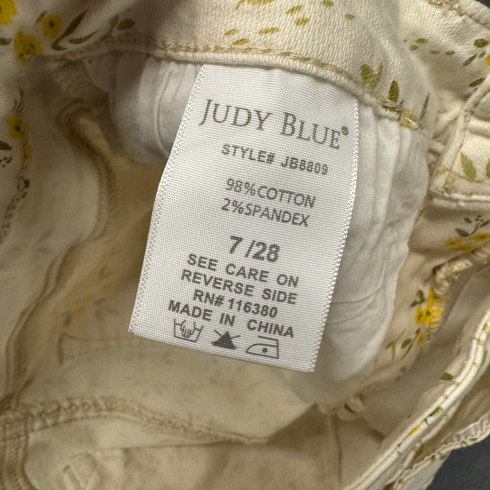 Judy Blue Jeans Womens 7 / 28 Skinny Fit Denim Golden Meadow Floral 26" Inseam - Picture 10 of 12